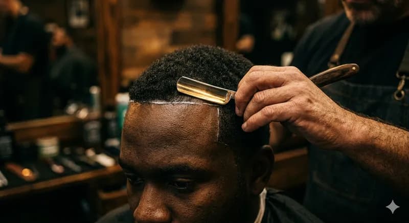 Detalhe de acabamento com navalha