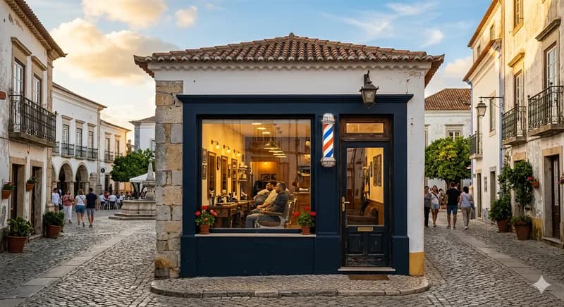 Exterior da barbearia — Largo São Domingos